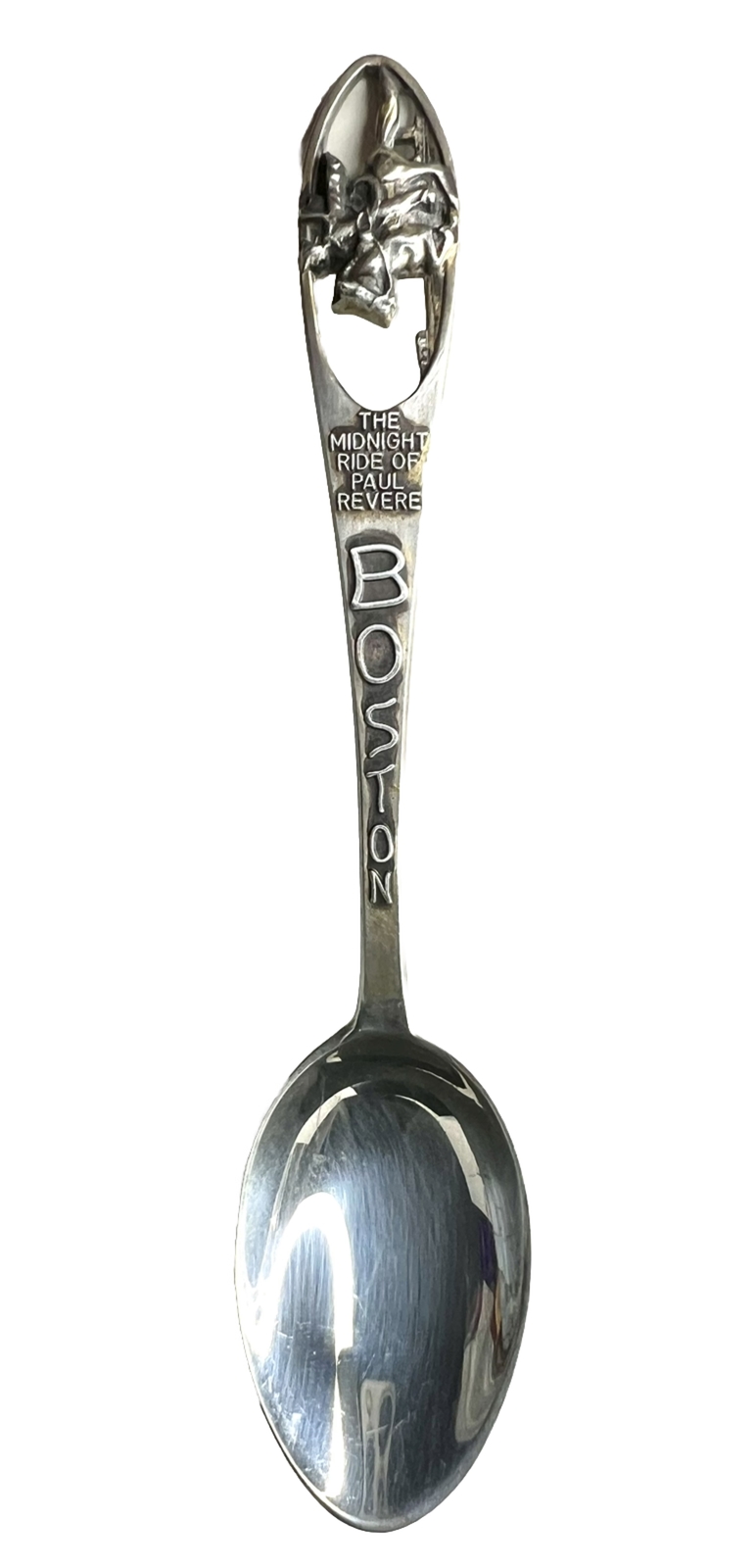 BOSTON MASSACHUSETTS Souvenir Spoon 10g 4″ THE MIDNIGHT RIDE OF PAUL REVERE