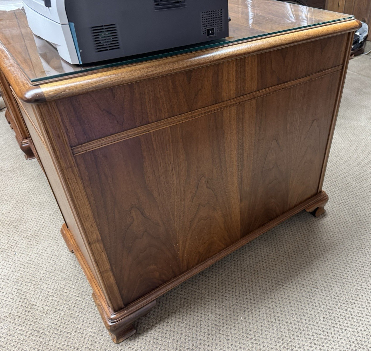 Antique ALL WALNUT 1915’s Era National Brand Banker’s Executive Business Desk