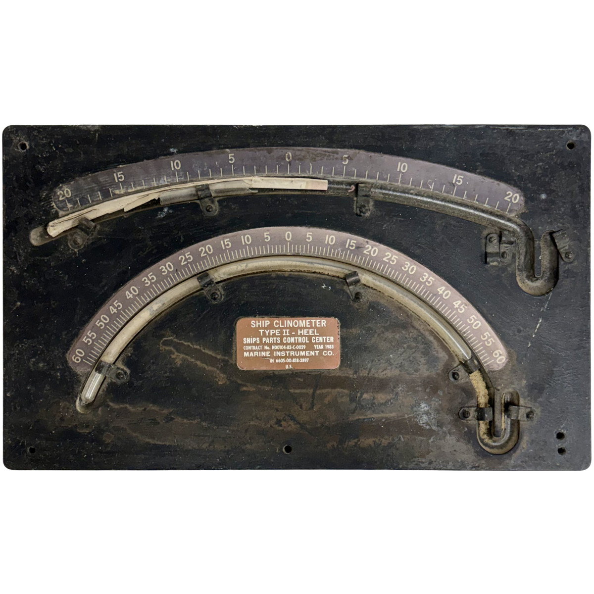 Vintage Ship Clinometer Type II Heel Marine Instrument Co Nautical Gauge 1983