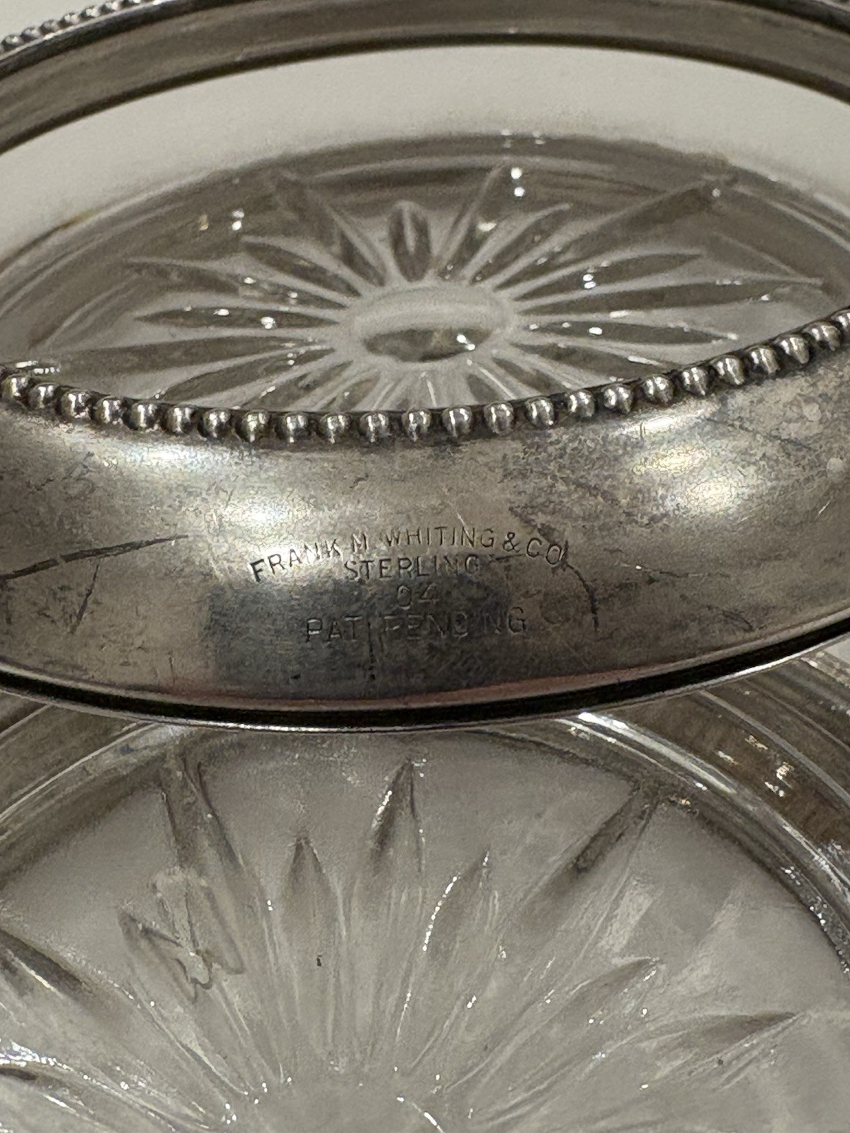 Frank M Whiting Sterling & Crown Sterling Drink Coasters Set of 2 Vintage 1950’s