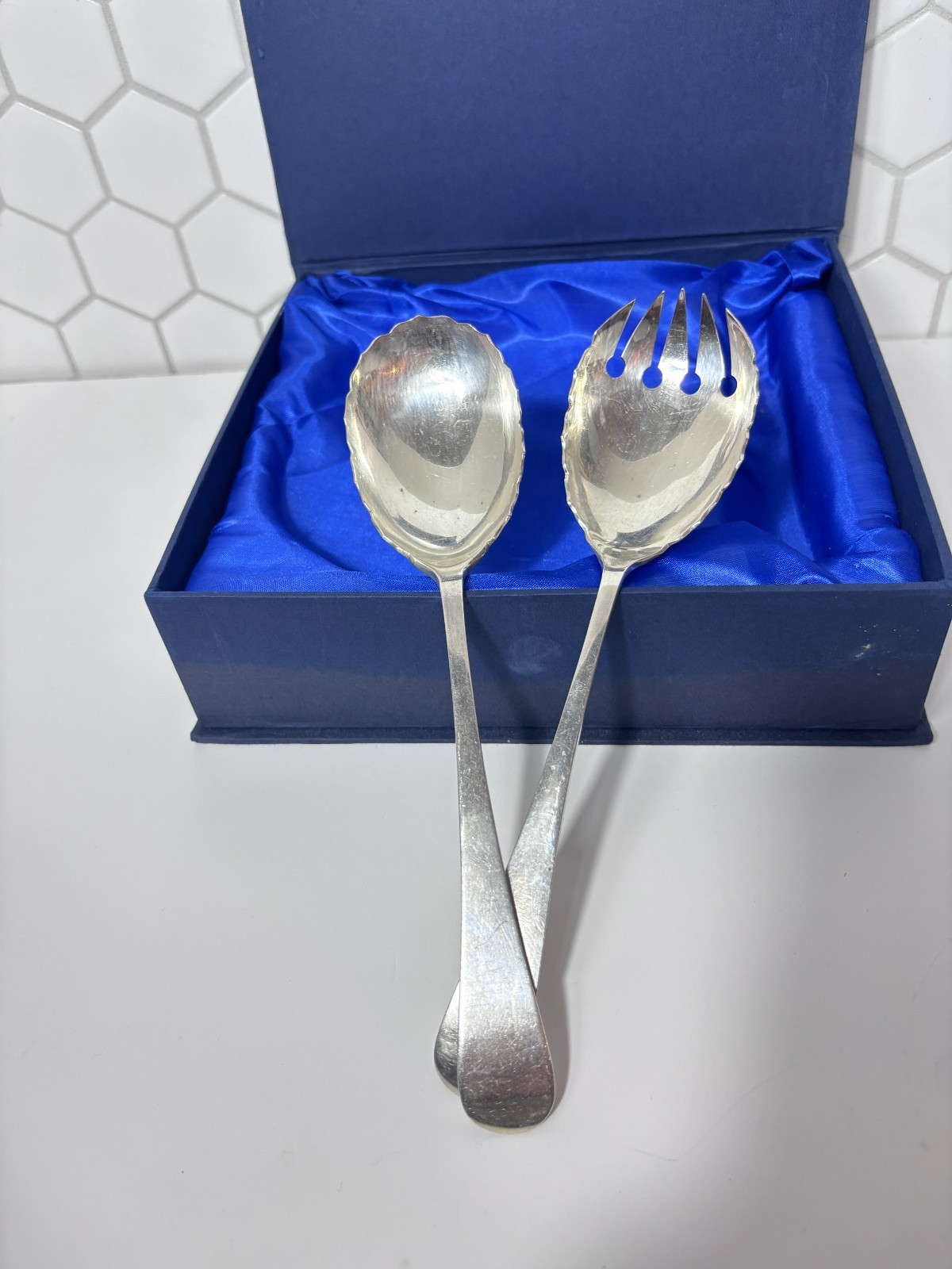 Vintage Silver Plated Salad Server England Marked JD&S James Dixon & Sons GUC