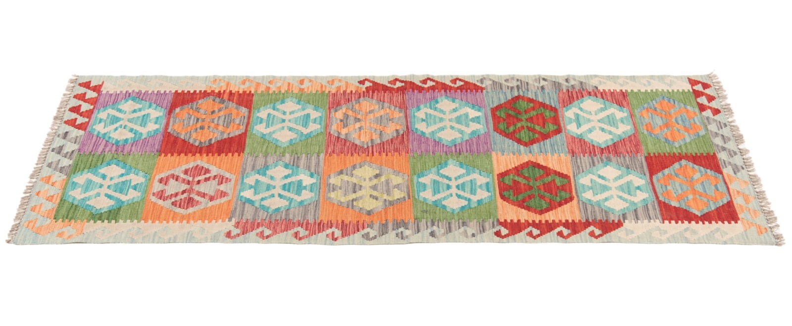 Kilim Afghan 95 5/16×30 5/16 in Hand Woven Oriental Carpet Wool Rug Kilim