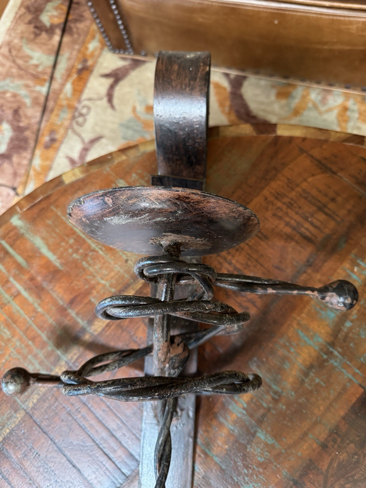 Two Large Wrought Iron Sconce. Hand Forged Iron.