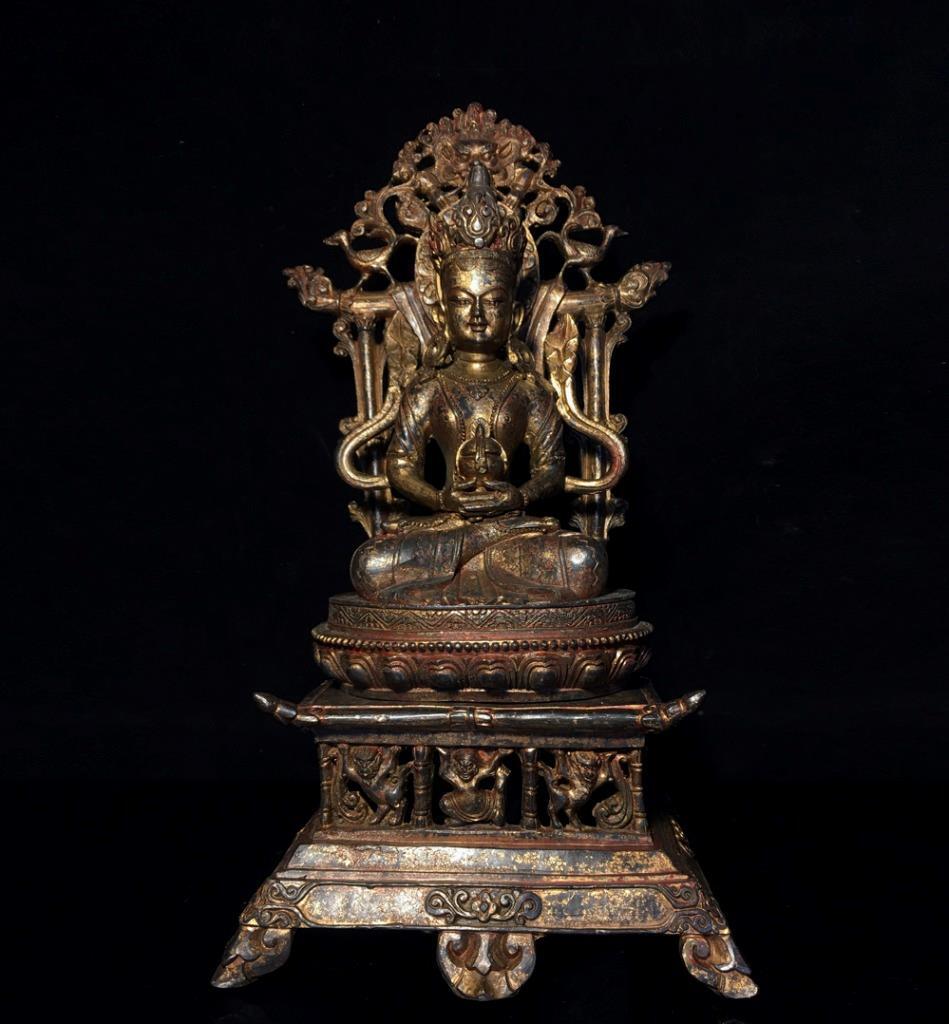 33CM Old Chinese Bronze Statue Buddha CK229