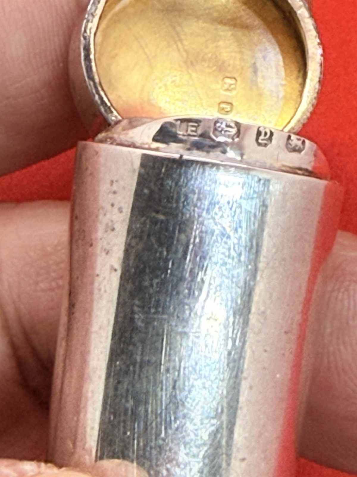 Antique Solid Silver CHEROOT Box Scotch Amber Pipe Cigare Holder Pendant Bir1898