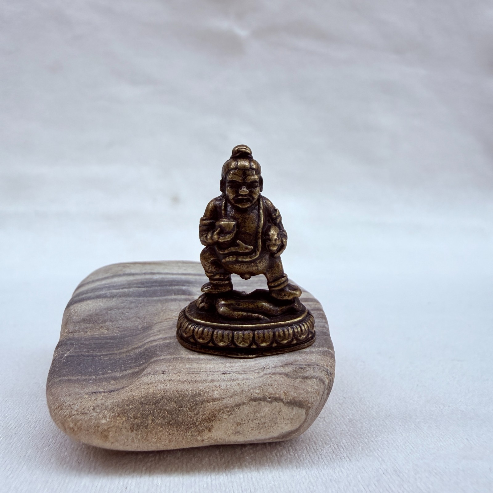 2 PCS Old Tibetan Buddhist Yellow Lima copper Black God of Wealth Pendant Amulet