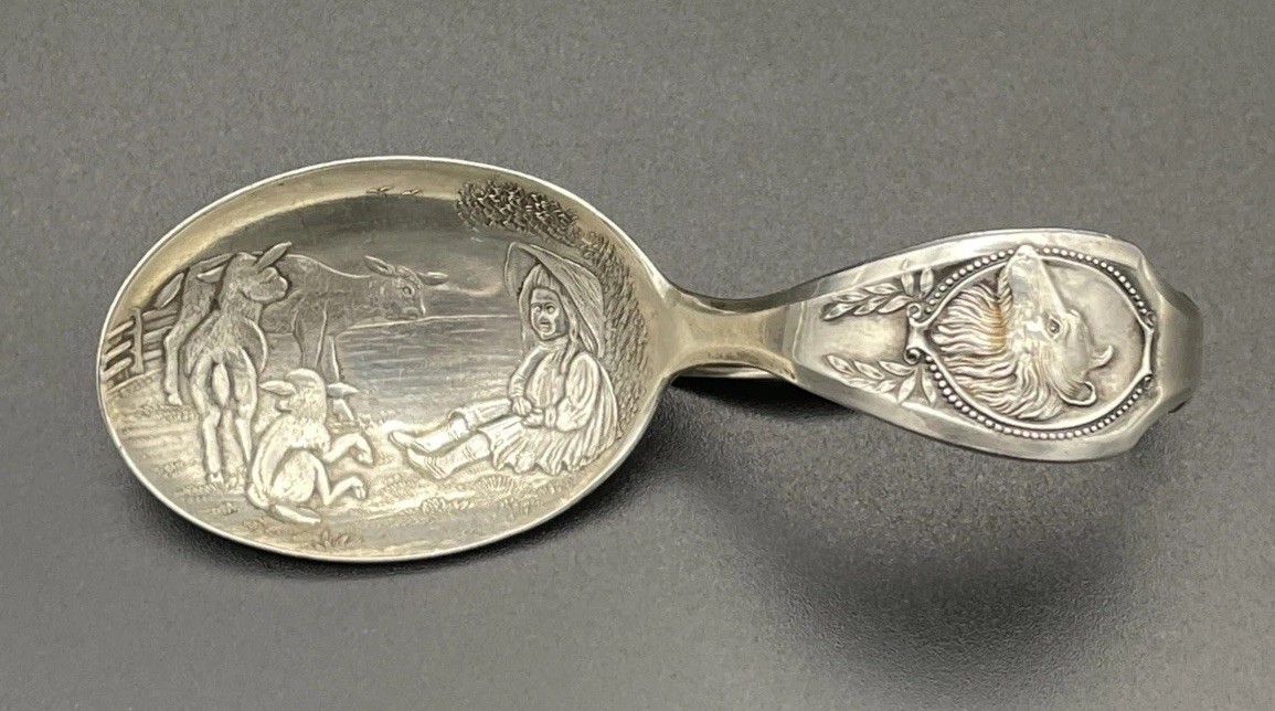 Sterling Silver Baby Spoon Mary Had A Little Lamb Sheep Dog No Monogram