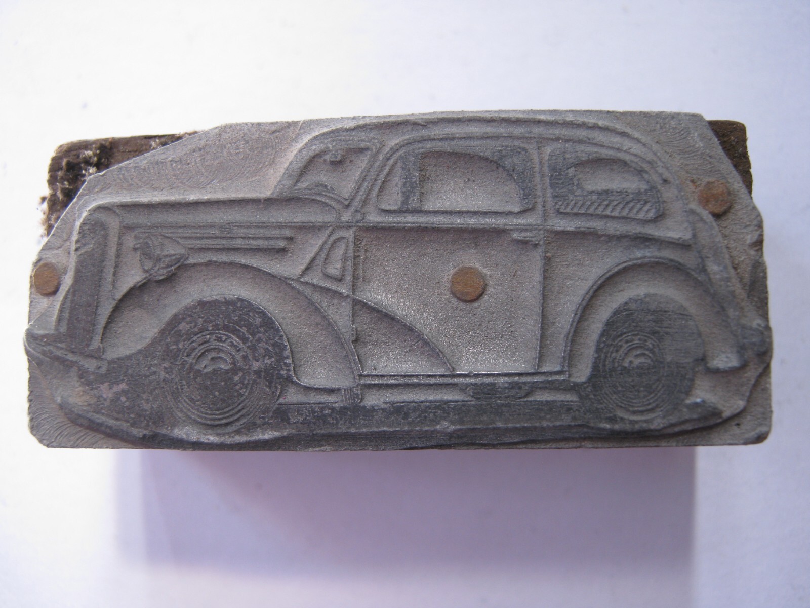 Vintage car mid 20th Century printing block 50mm x 21mm