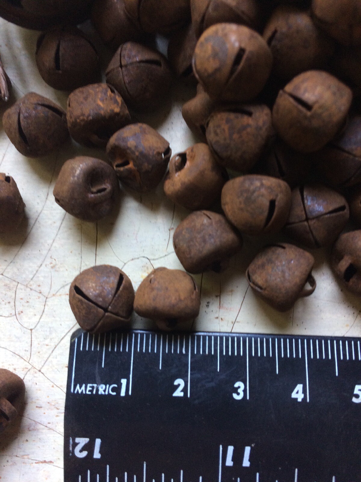 72~ Primitive Rusty Rust JINGLE BELLS Bell 12mm 1/2″ in .47″ Christmas Crafts *