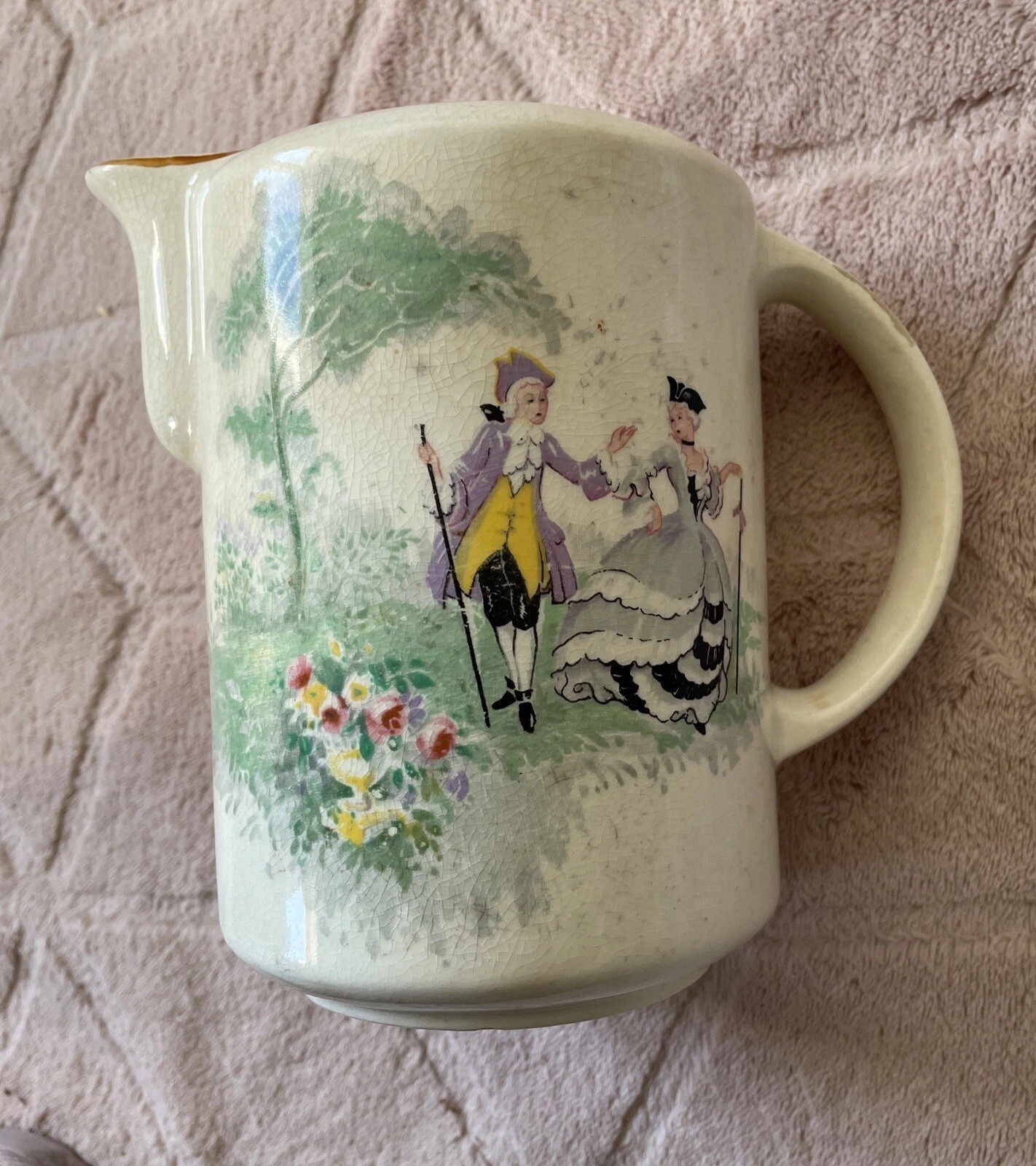 Pountney & Co Original Vintage Pitcher Jug 1949 Bristol Home Decor Pottery