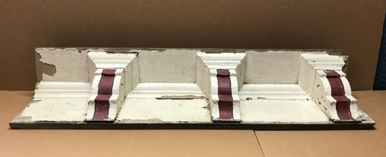 Antique Shabby White 45″ Wood Porch Corbel Country Shelf Chic Old VTG 716-26B