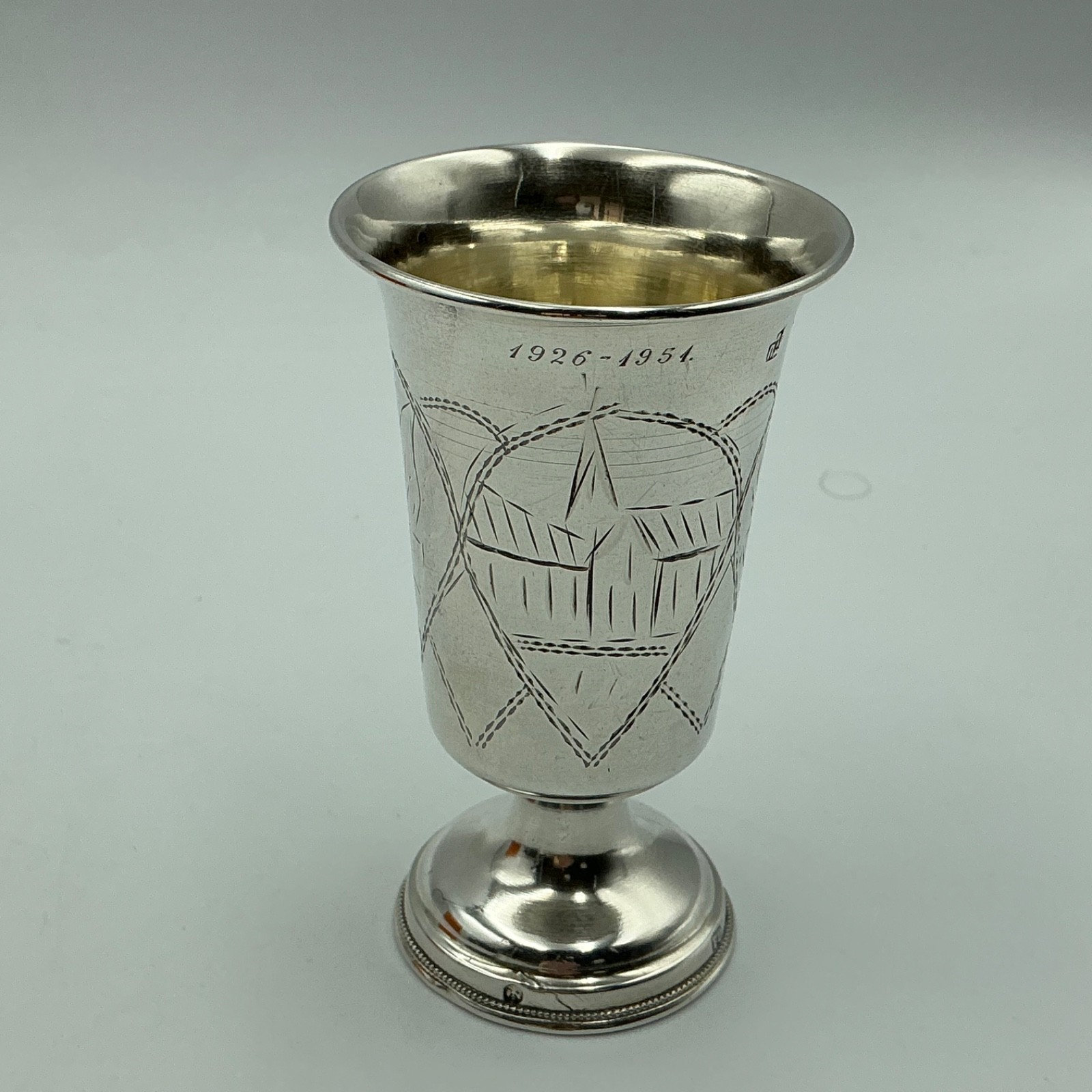 RUSSIAN 84 SILVER GOBLET/KIDDUSH CUP, POSSIBLY ST.PETERSBURG, C1900’s