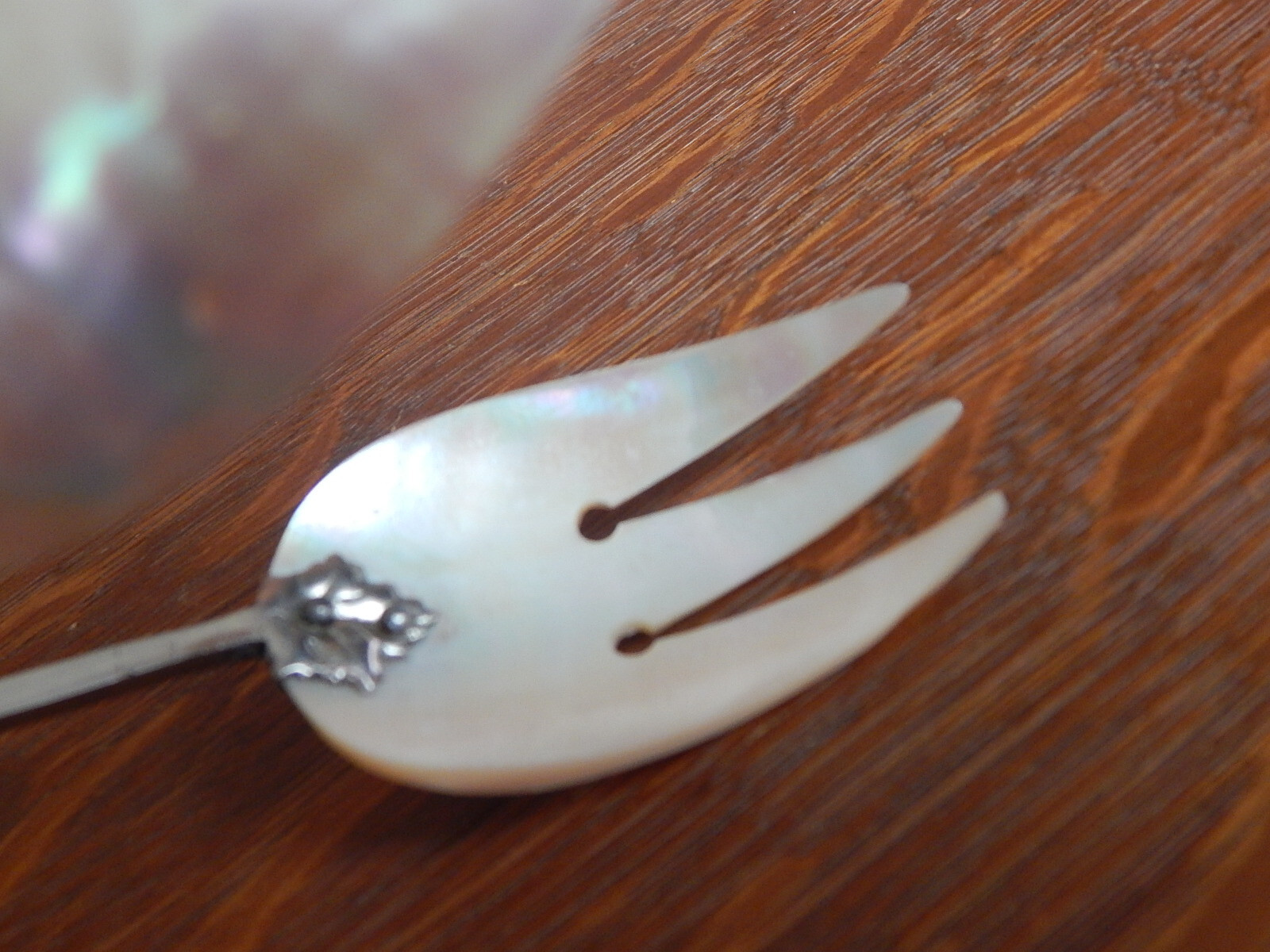 Ant Mechanical Serving Set Salad Fork & Spoon Scottish Banded Agate Silverplate