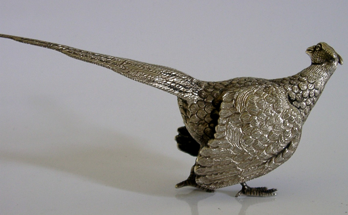 HEAVY 200g STERLING SILVER PHEASANT BIRD FIGURE 1998 HUNTING SHOOTING ANIMAL