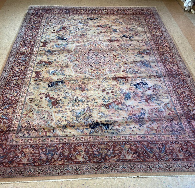USED AUTHENTIC AMERICAN KARASTAN HUNTING PATTERN # 723 RUG ART CARPET 8’8″ x 12′