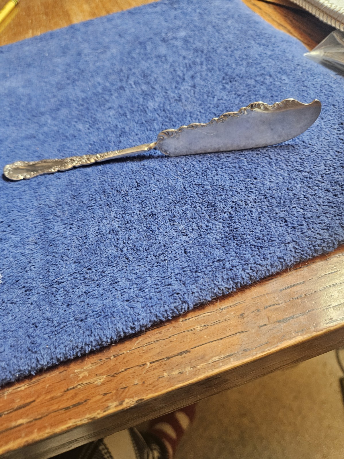 Florida 1847 Wm Rogers & Son Silver plate, twisted Master Butter Knife. Florida