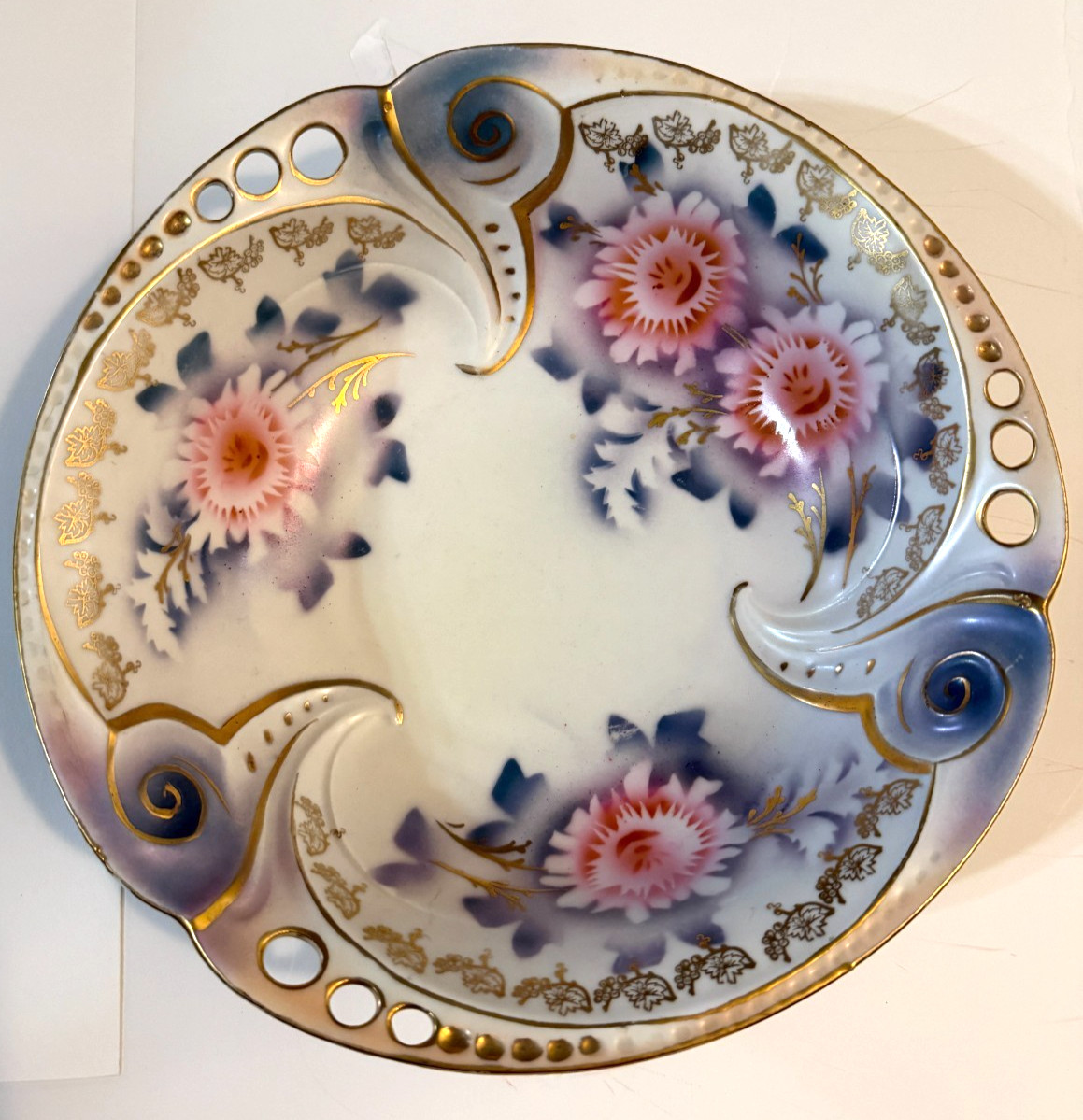 Beautiful Antique Porcelain Floral Centerpiece Bowl Made In Germany Kitchenware