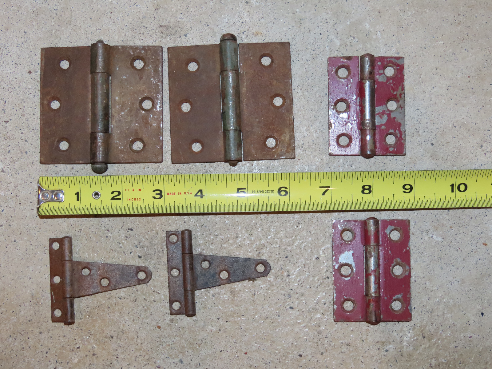 Lot of 6 Hinges, 3 pair, Stanley Sweetheart Small Vintage Hinge Hardware