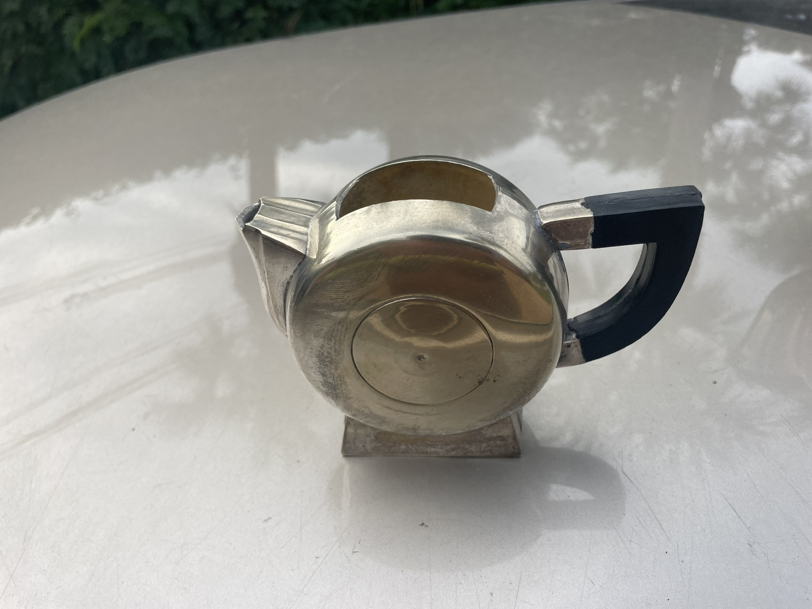 Christian Fjerdingstad, French Art Deco Silverplate Teapot and Creamer
