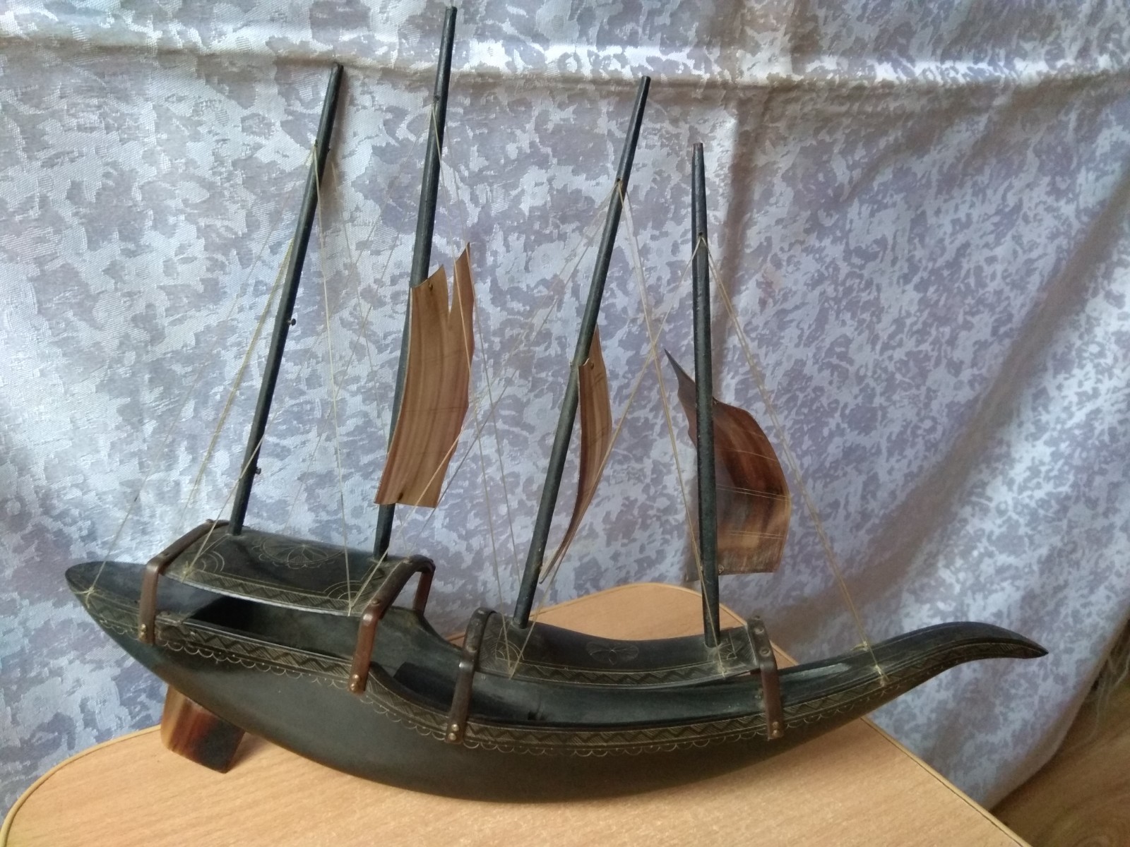 RARE Vintage Antique Decorative hand made SHIP natural materials USSR Soviet