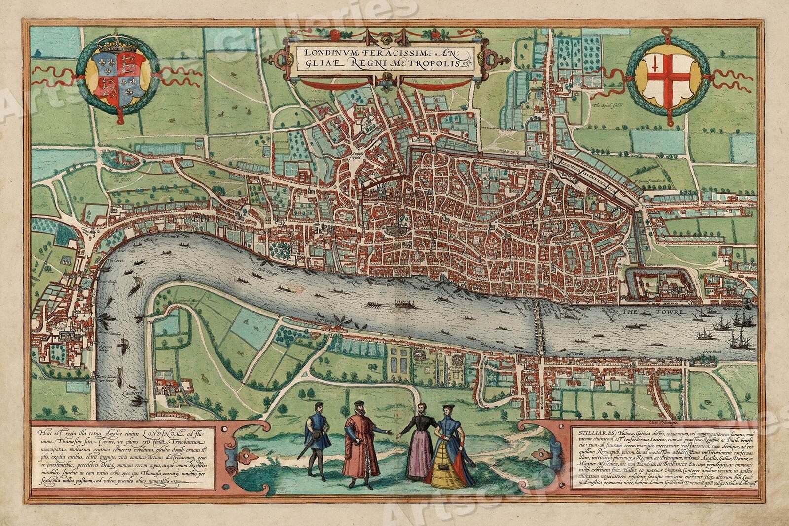 1561 London Historic Old City Map – 16×24