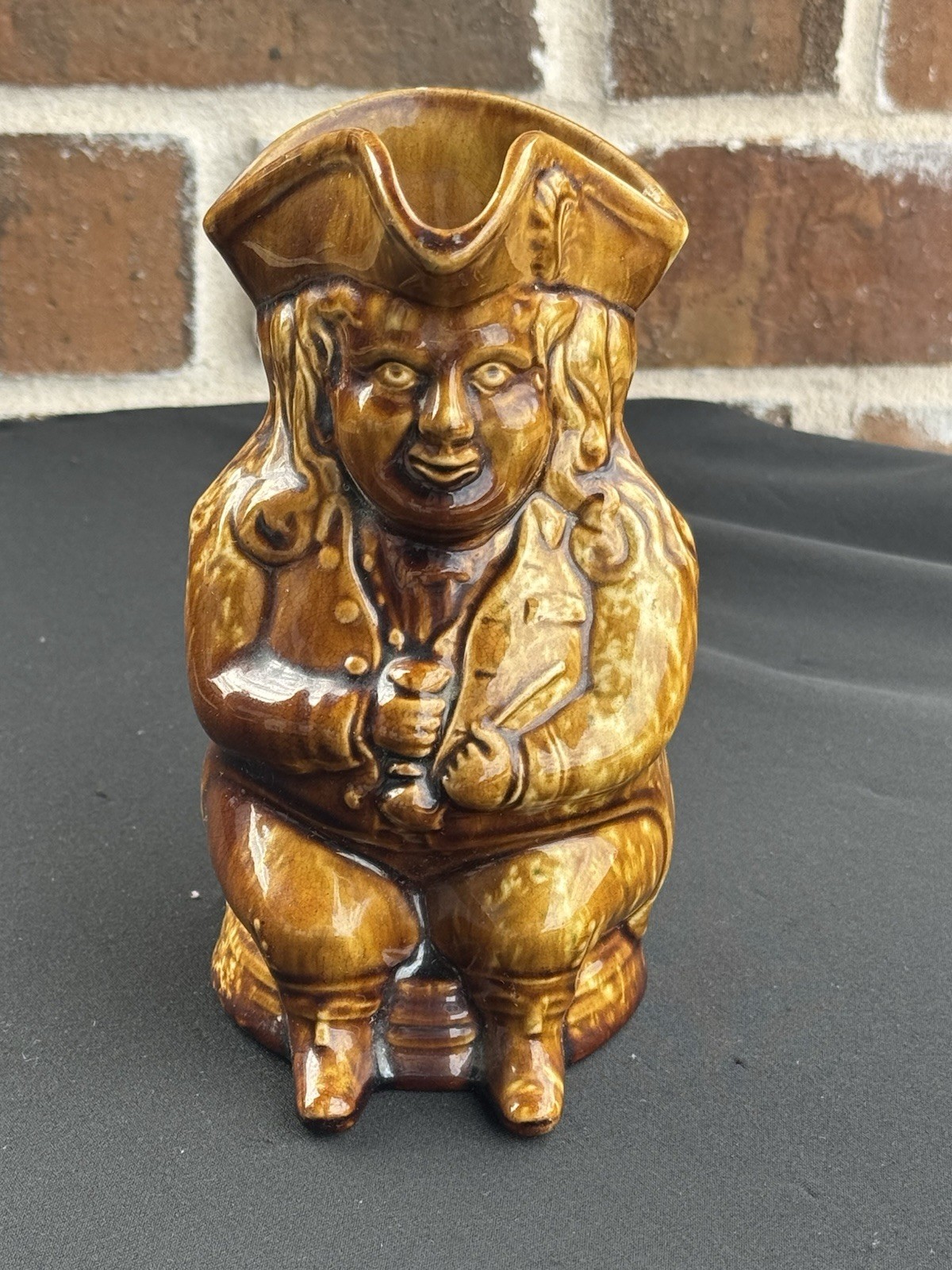 Antique Lyman, Fenton & Co. Rockingham-Glazed Ben Franklin Toby Jug
