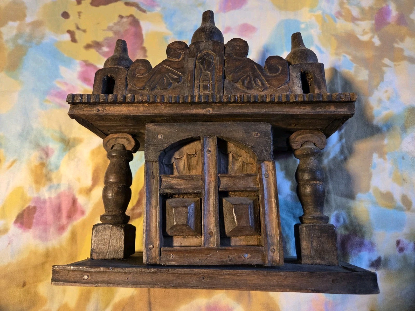 Hand-carved Wooden Altar/Cabinet , Tibetan, 1890-1910