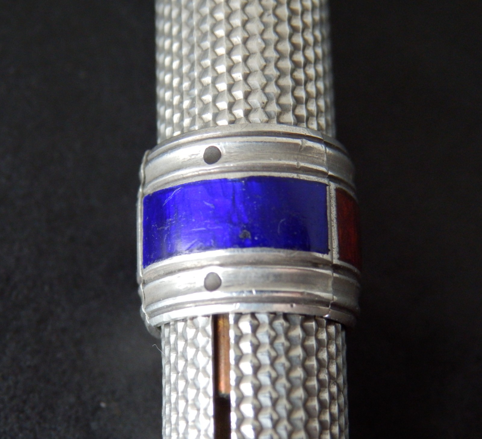 Rare Antique Sampson Mordan & Co Solid Silver Enamel Triple Propelling Pencil