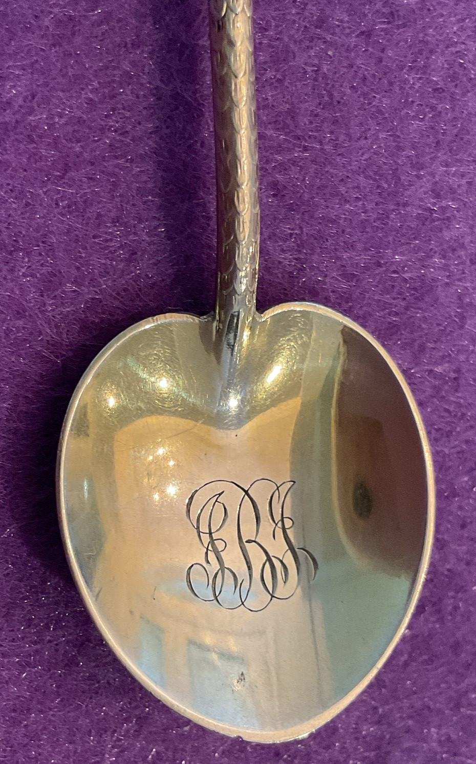 Palm Beach Florida Palm Tree Heart Leaf Bowl Gilt Sterling Souvenir Spoon 11.5g