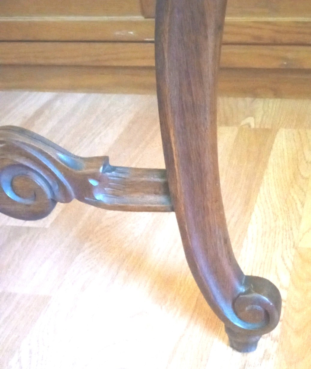 R.J.Horner style-console/parlor table blk marbel Mintcond gorgeous Rosewood/waln