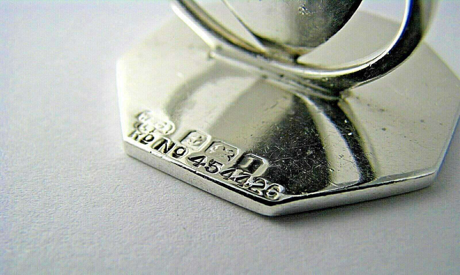 STERLING SILVER PLACE CARD HOLDER MENU Horace Woodward Birmingham England c1910