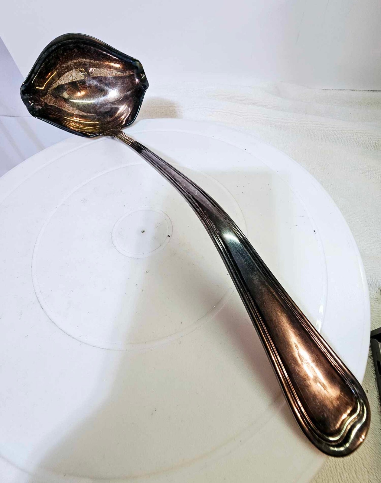 Vtg Gorham Silverplate Punch Ladle Tureen Serving Spoon 12in” flatware- F10