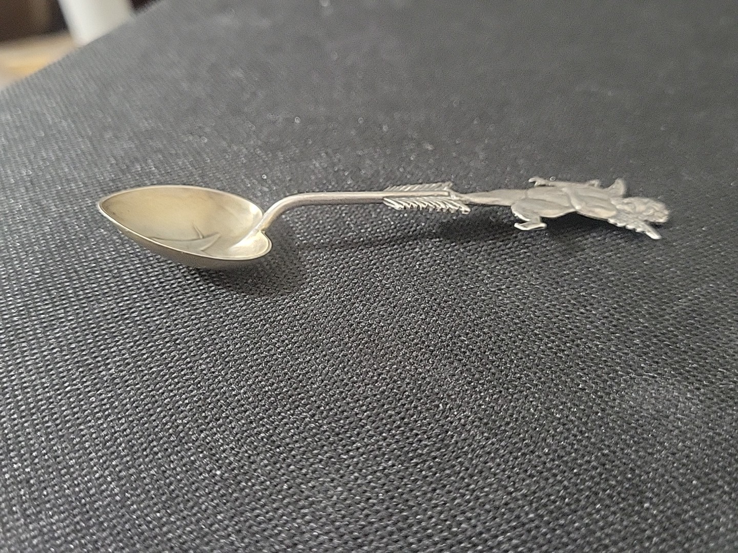 Rare Antique 1897 W. C. Finck & Co. Sterling Silver Souvenir Spoon Cupids Arrow