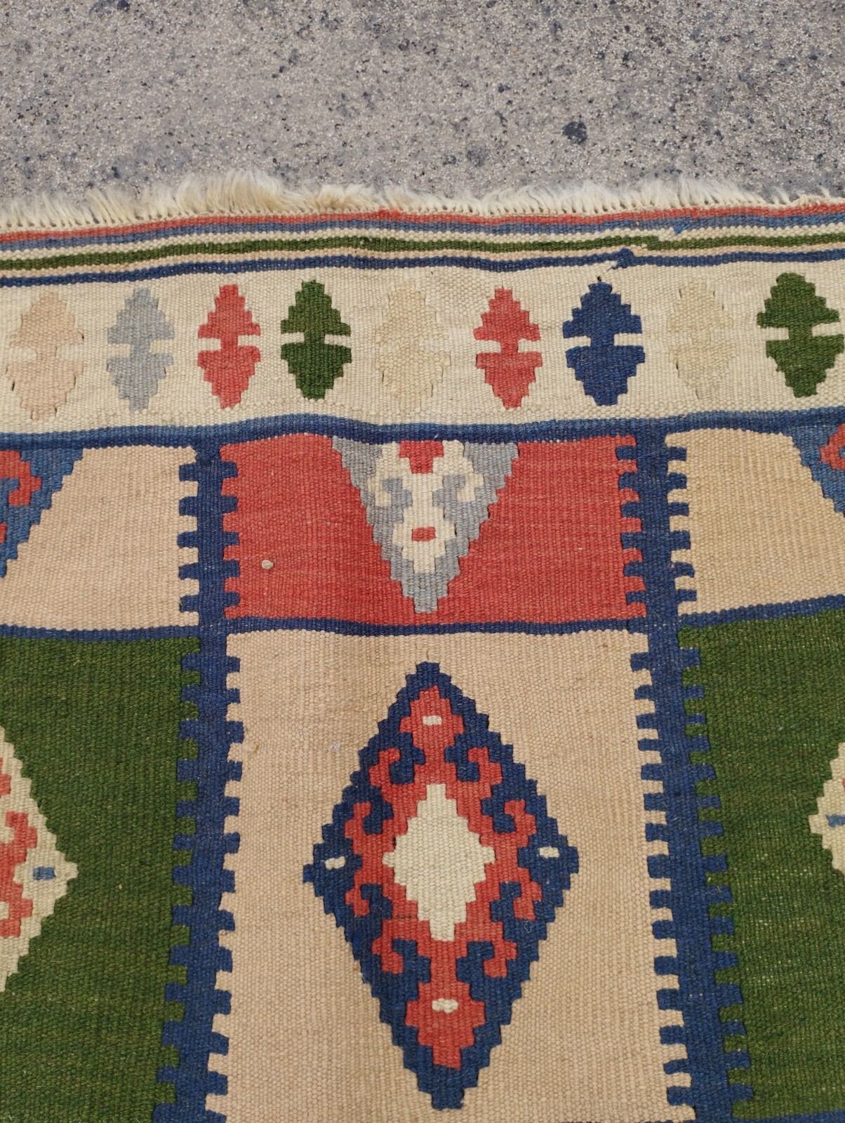 Antique Traditional Oriental Multicolor Wool Kilim Rug Carpet 156×103 cm