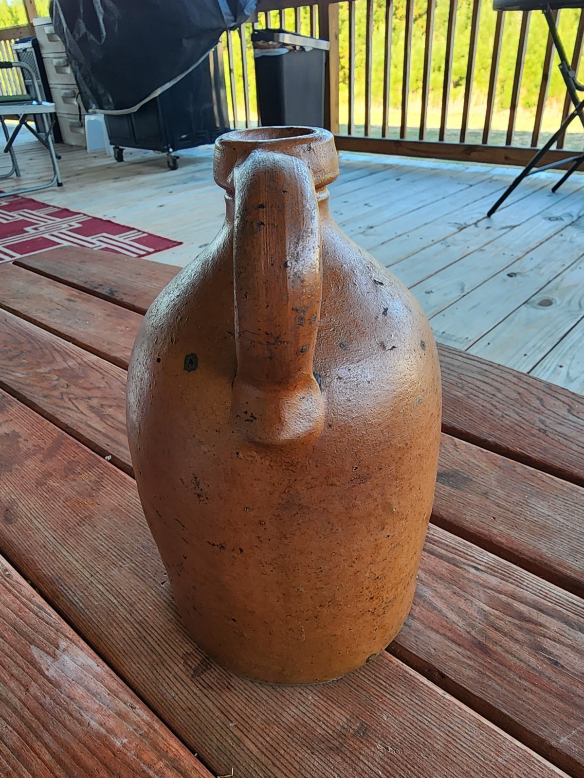 Antique Early Jug Crock Stoneware Rare 18th 19th Century Original 9″ Tall