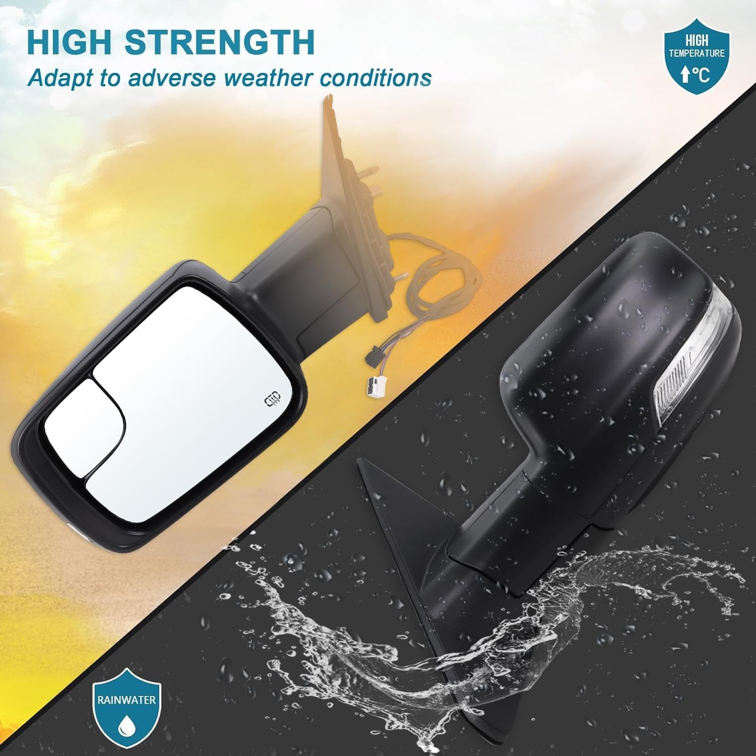 Left Driver Side Mirror Compatible with 2019 2020 2021 2022 2023 2024 2025 Ram 1