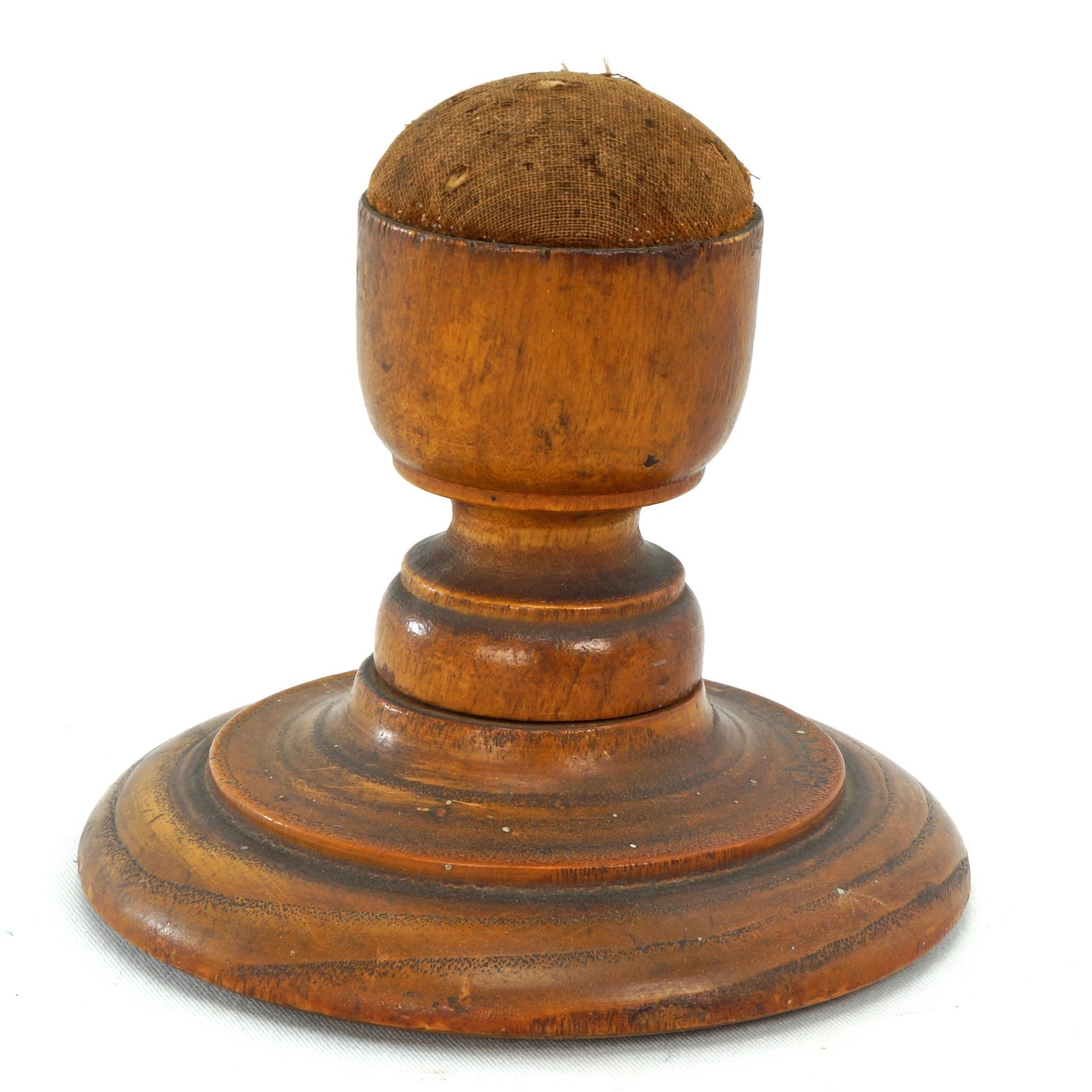 Antique Treen Ware Pin Table Sewing Cushion Folk Art 19th Century
