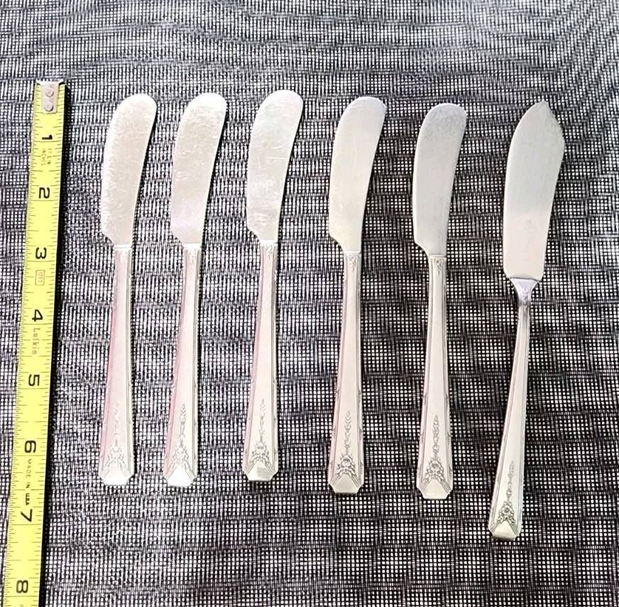 ✅️ ONEIDA c1940 MILADY SILVERPLATED MASTER BUTTER KNIFE & 5 SPREADERS 🧈