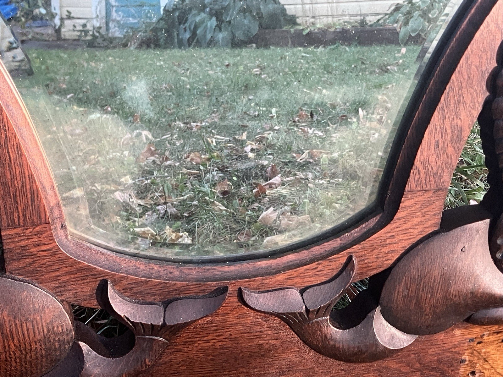 Victorian Wooden Antique Mirror Mythical Winged Griffins Architectural Salvage