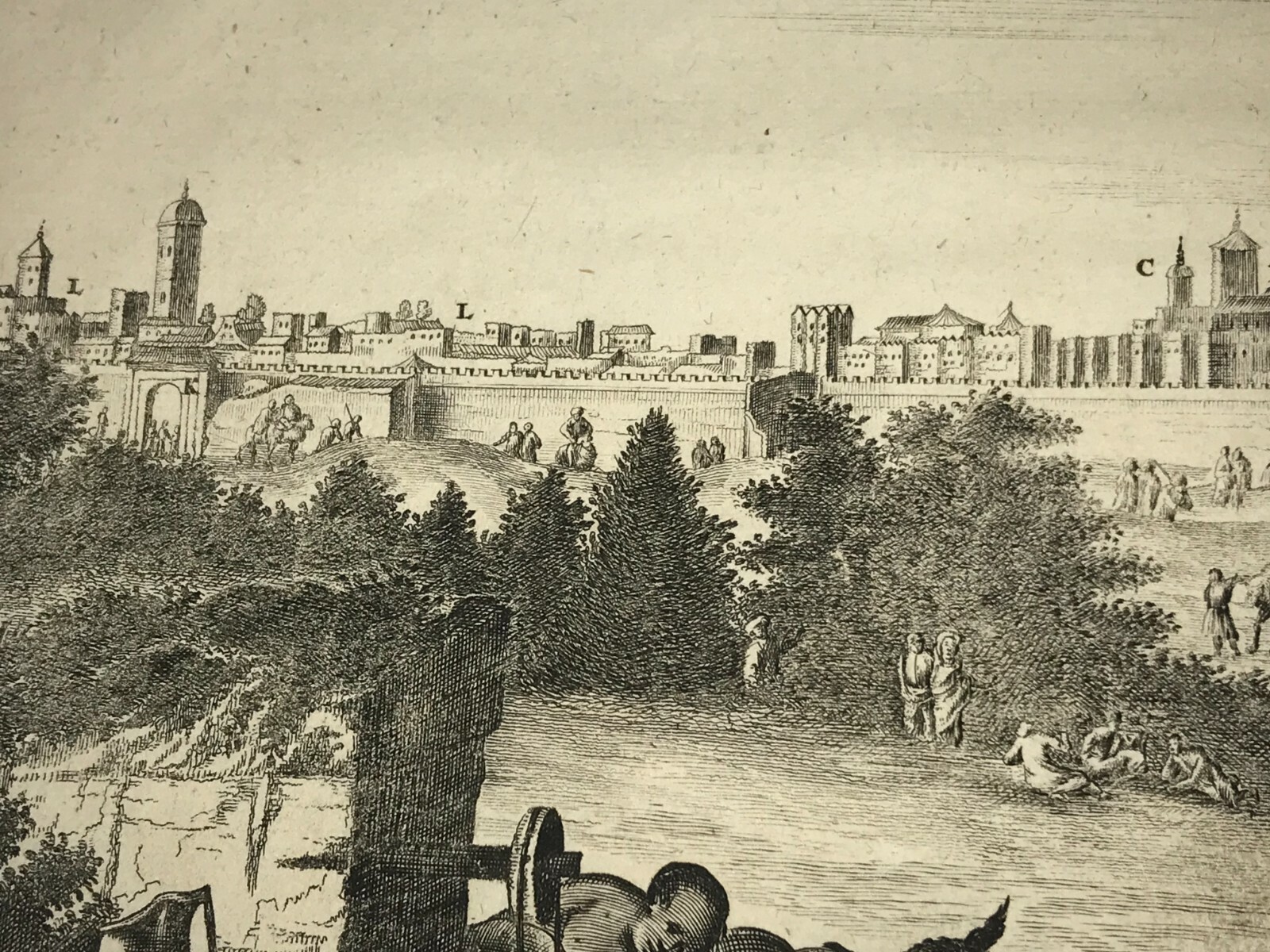 MARRAKECH MOROCCO 1677 DAPPER LARGE RARE ANTIQUE ENGRAVED VIEW 17TH CENTURY