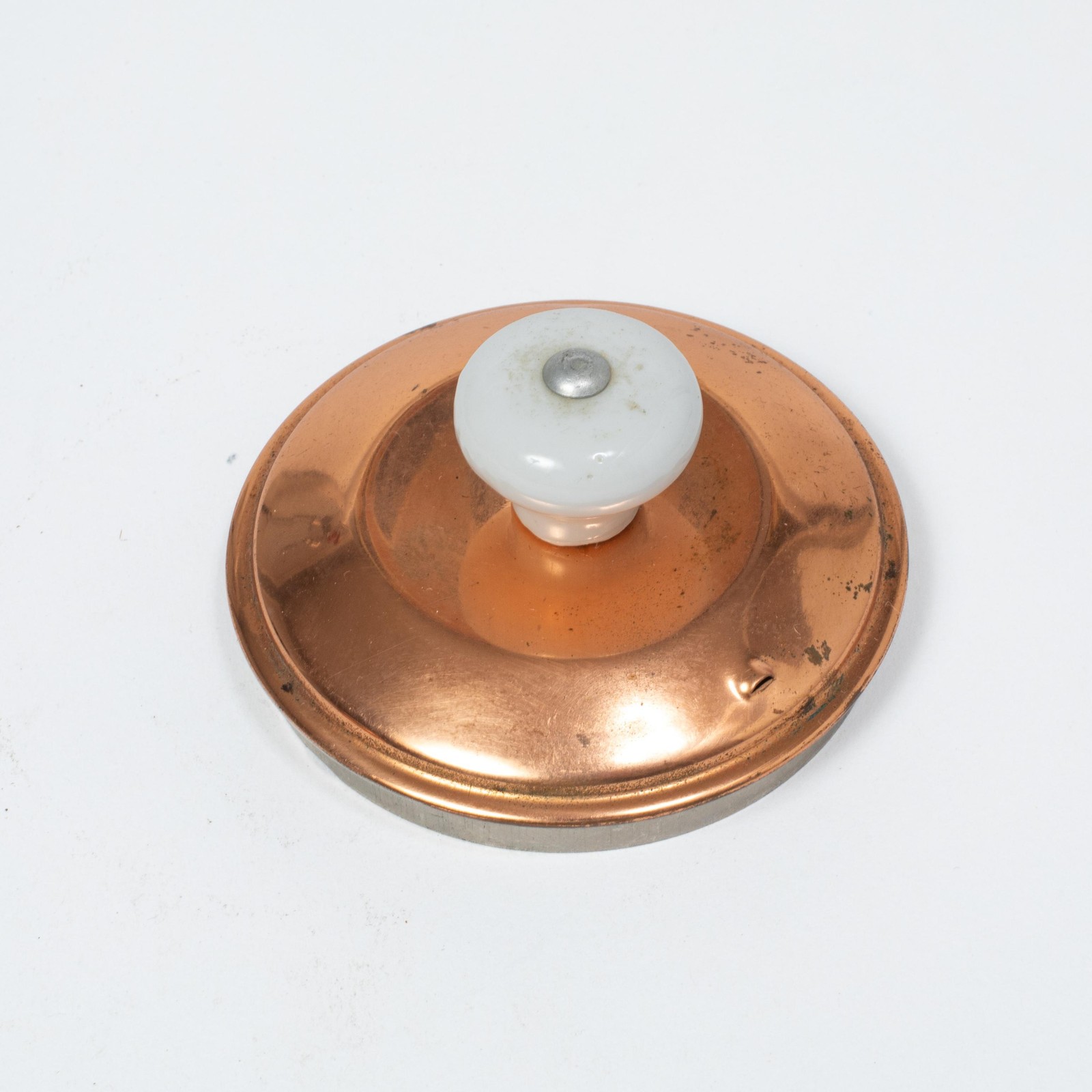 Vintage Tayee Solid Copper Teapot Ceramic Handle Spout Lid Kitchen Decor Taiwan