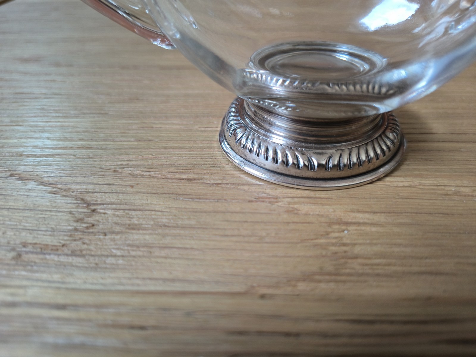 VTG Frank M Whiting Sterling Silver Base Glass Creamer Sugar Bowl Set Gadroon