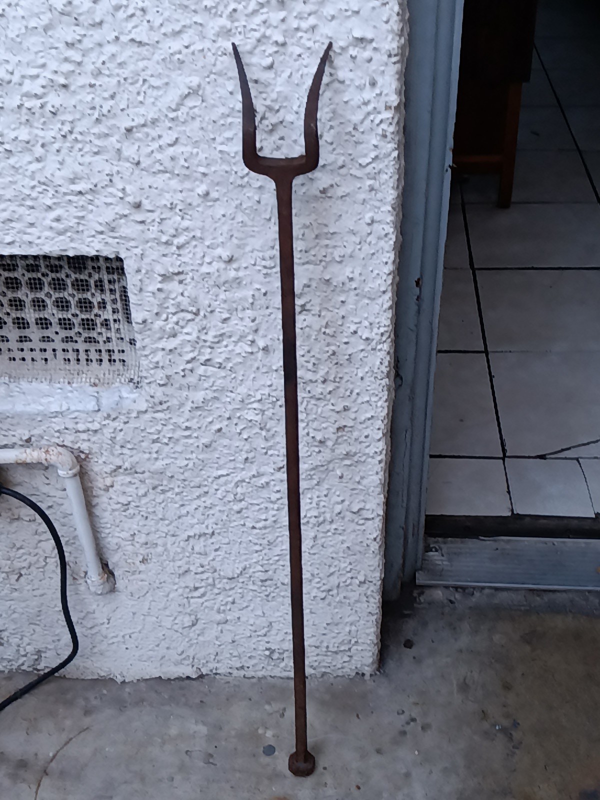 Huge Antique 1800s 42″ Hearthware Fork Blacksmith Forged Wrought Iron 6lbs