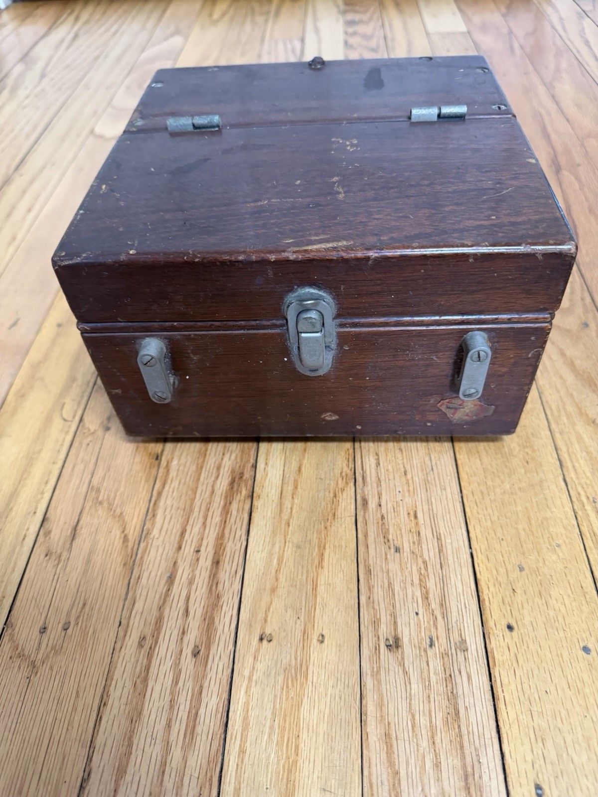 Antique Vtg GENERAL ELECTRIC Model DP-2 Voltmeter Ammeter Wood Case Steampunk