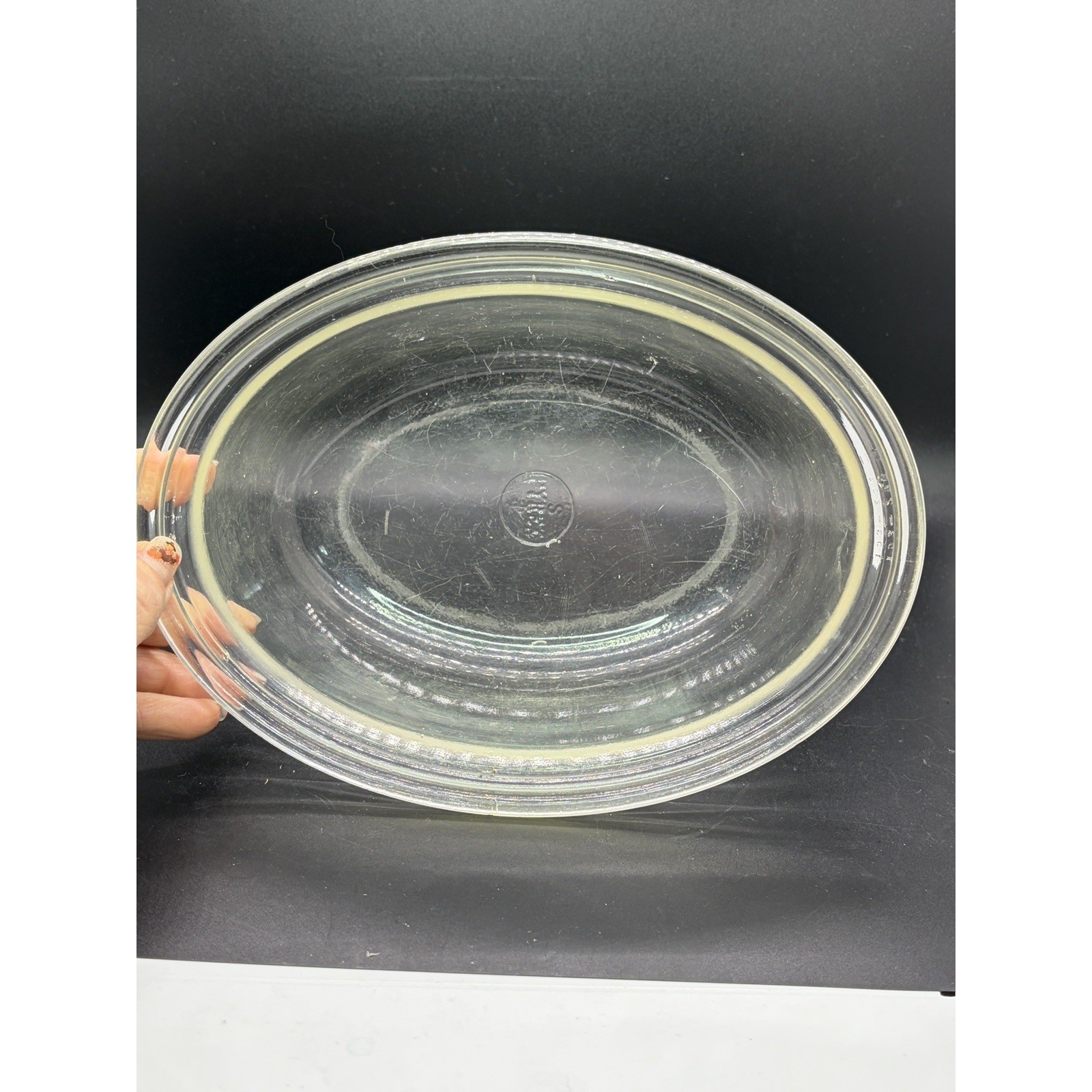 1915 – 1919 Antique Pyrex Oval Baking/Casserole 5″ H/w lid X 8.25 L X 6.25″ w