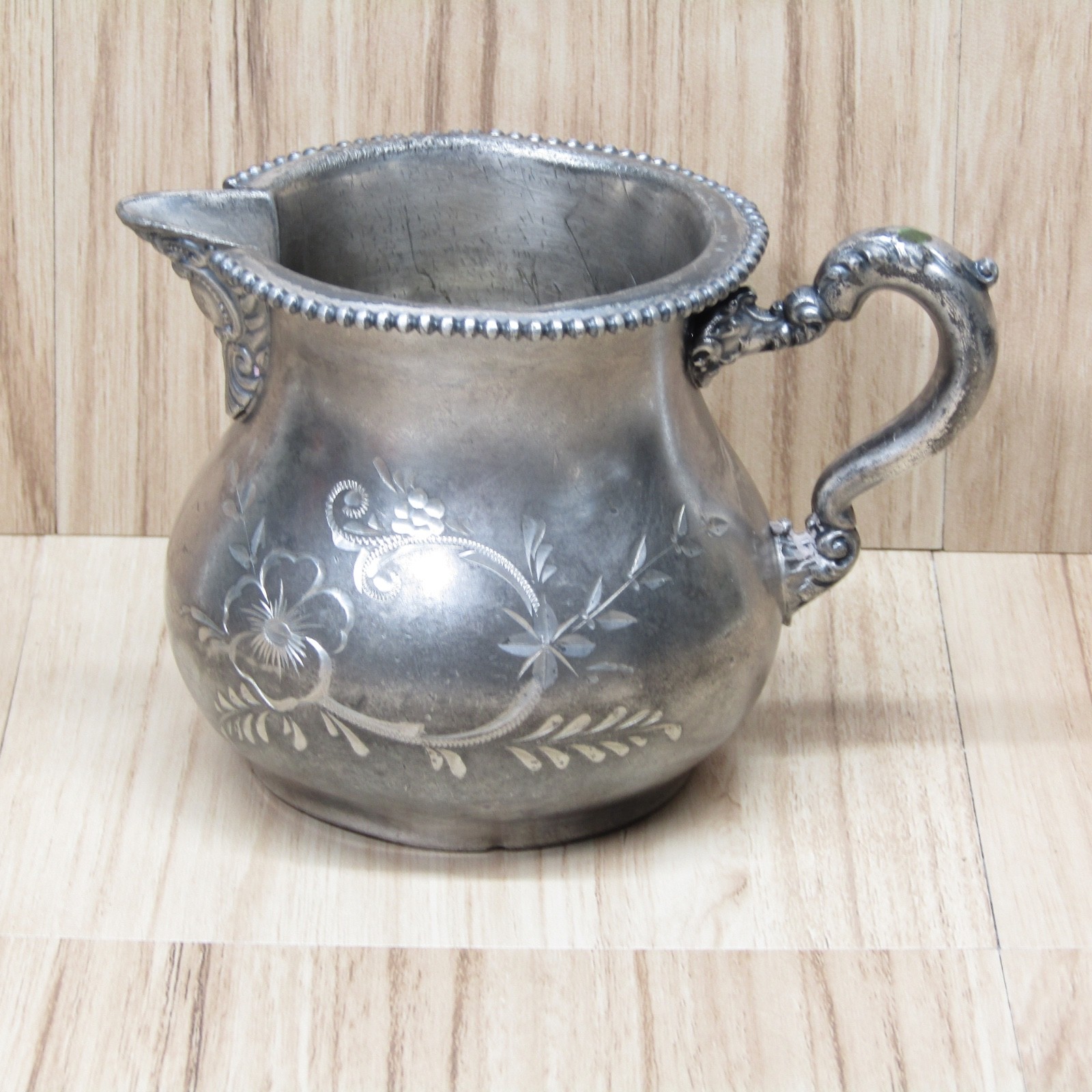 Vintage Knickerbocker Quadruple Plated Silver Ornate Creamer Marked 187