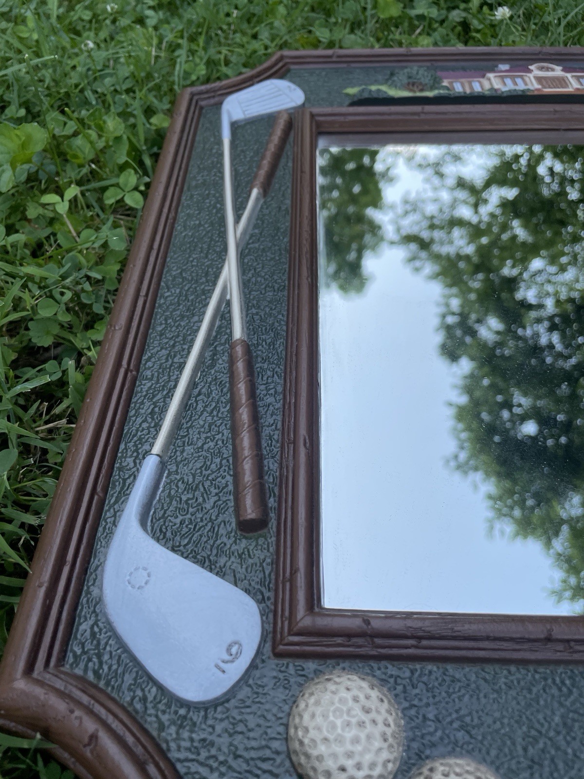 Vintage Golf Wall Mirror Decor 20×20 Country Club Golfers Bar Man Cave Sports