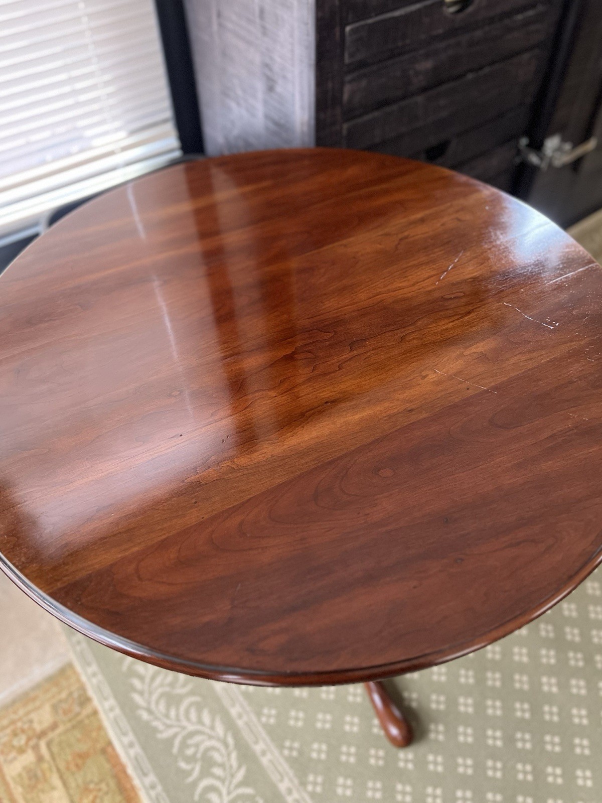 🧡Statton of Hagerstowne 1971 Solid Cherry Tilt-Top Tea Table