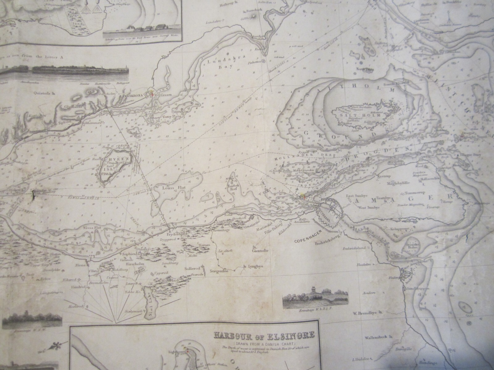 1860 Blueback Chart — COPENHAGEN, MALMO, Oresund — JAMES IMRAY, Gustaf Klint