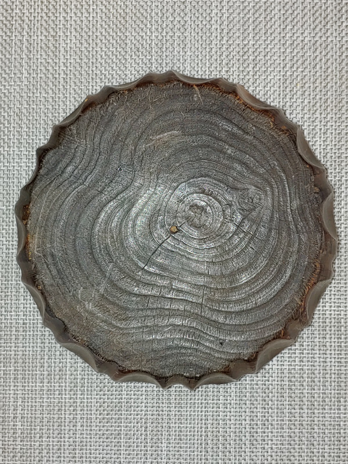 清代佛教榆木莲花瓣僧帽宝盒 Antique Chinese Qing Elm Wood Lotus Petals Buddha Hat Lid Case Box